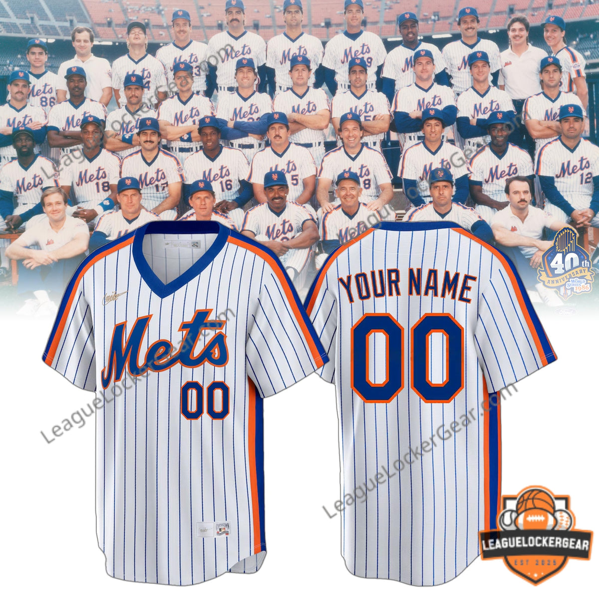 New York Mets Cooperstown Collection Custom Baseball Jersey - LeagueLockerGear