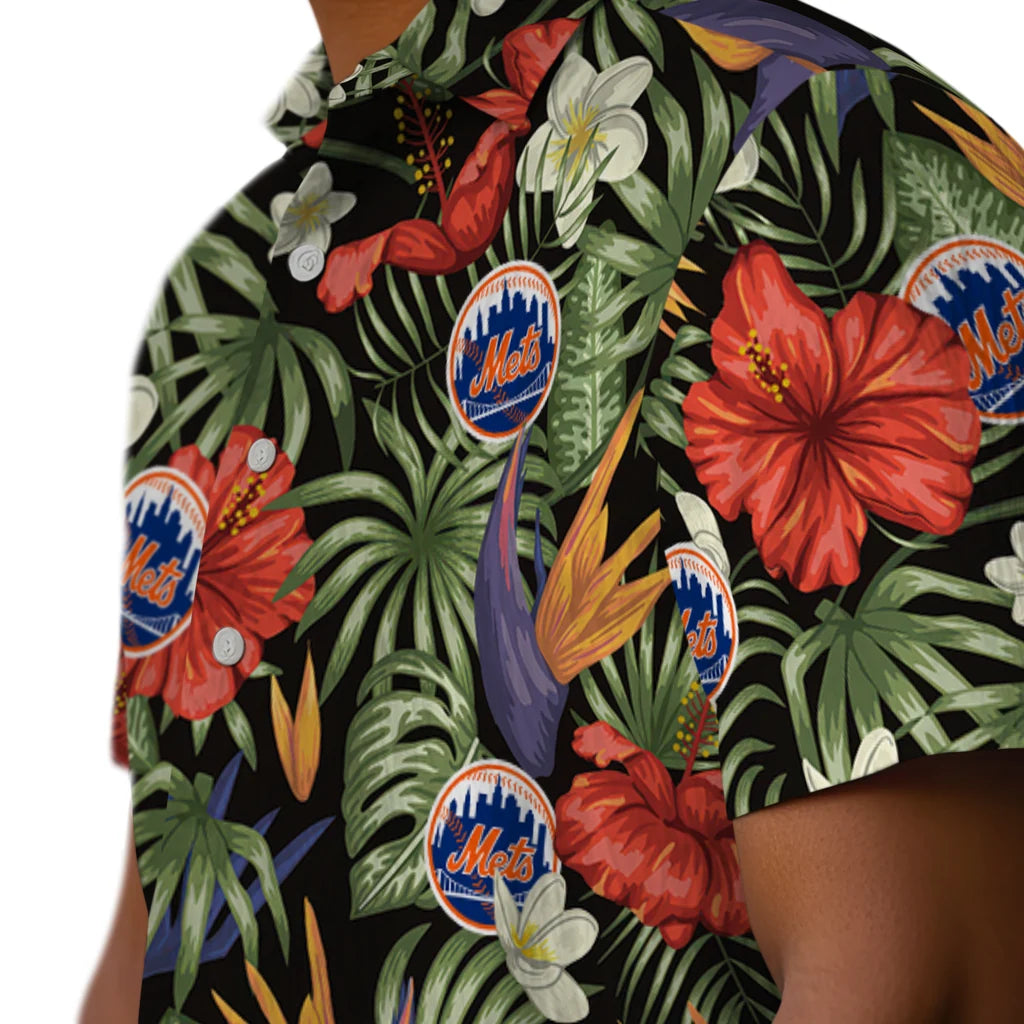 New York Mets Hawaiian Shirt - Hawaii Floral Hibiscus | Hula Hawaiian Shirts