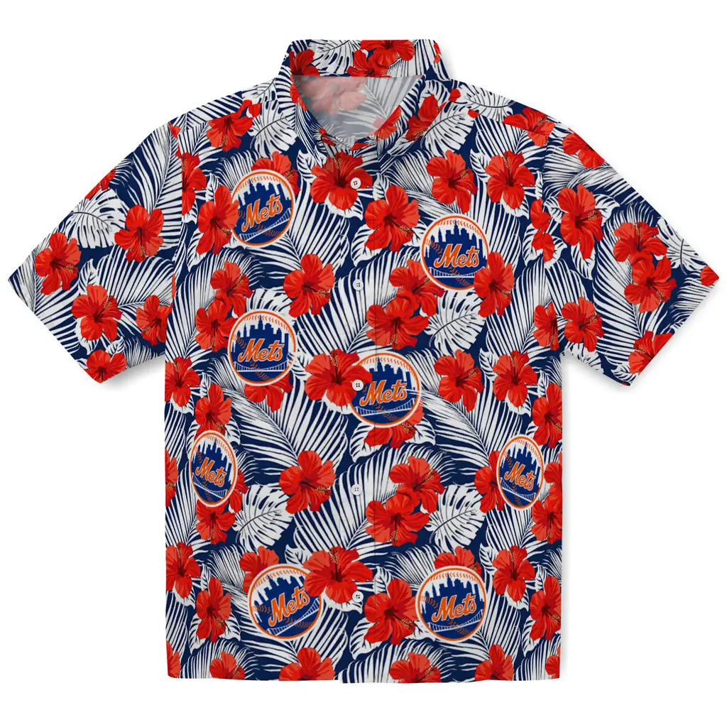 New York Mets Hawaiian Shirt - Hibiscus Fiesta | Hula Hawaiian Shirts