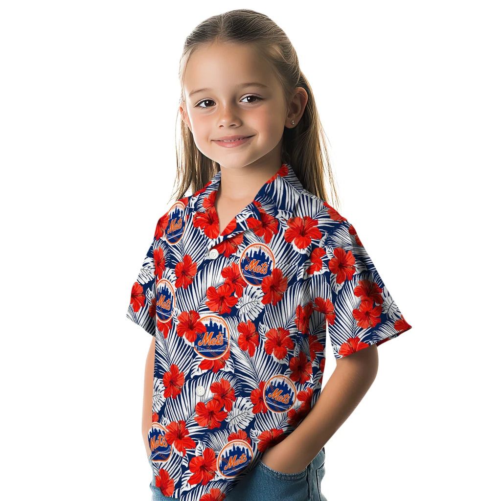 New York Mets Hawaiian Shirt - Hibiscus Fiesta | Hula Hawaiian Shirts