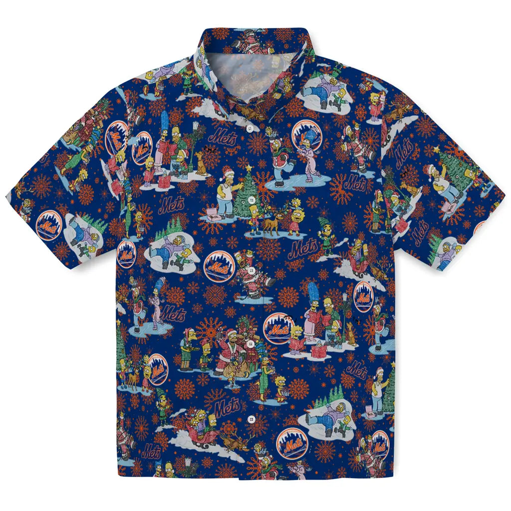 New York Mets Hawaiian Shirt - Simpsons Christmas | Hula Hawaiian Shirts