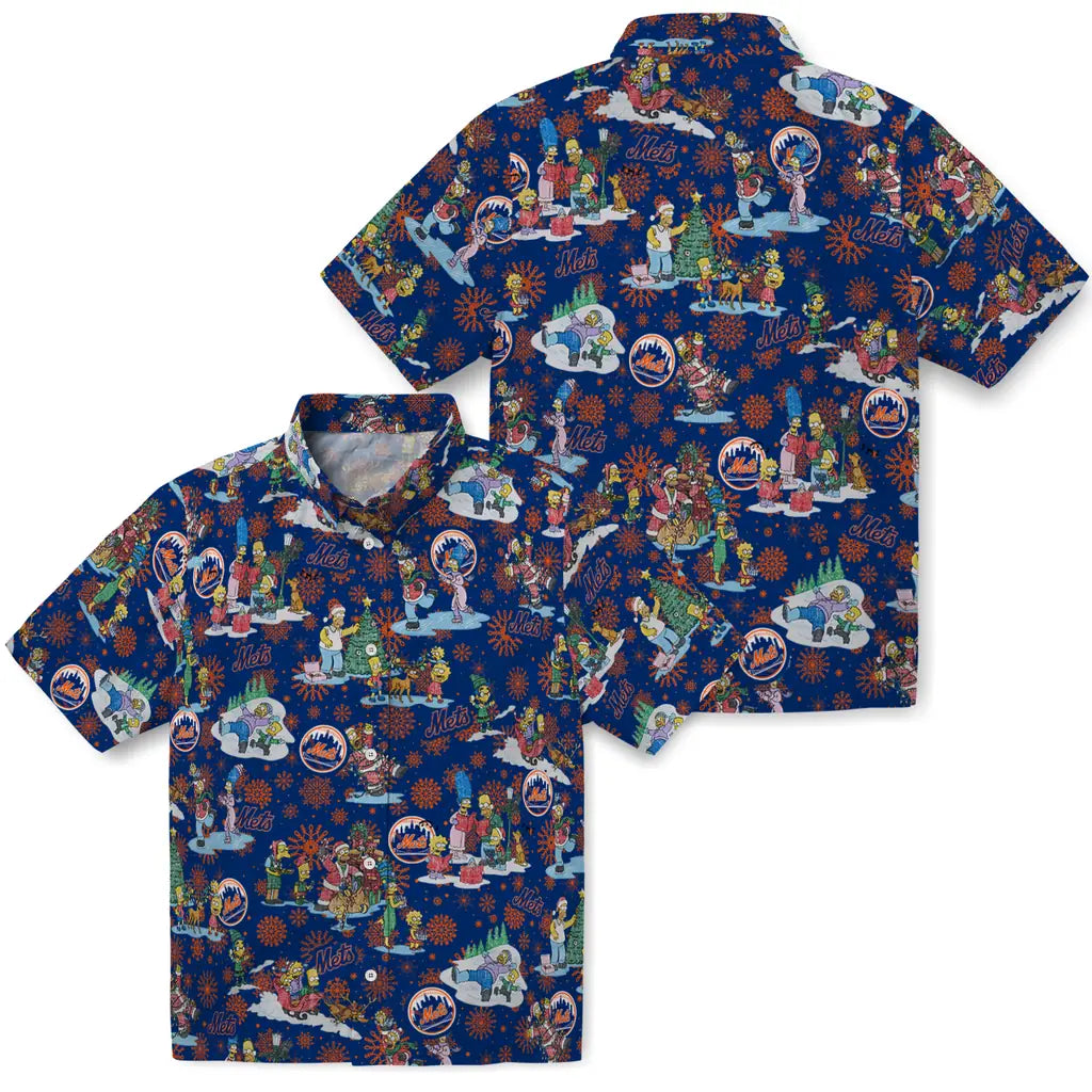 New York Mets Hawaiian Shirt - Simpsons Christmas | Hula Hawaiian Shirts