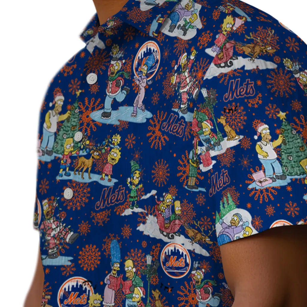 New York Mets Hawaiian Shirt - Simpsons Christmas | Hula Hawaiian Shirts