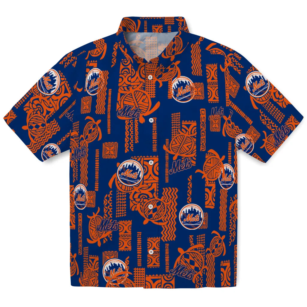New York Mets Hawaiian Shirt - Turtle Lines | Hula Hawaiian Shirts