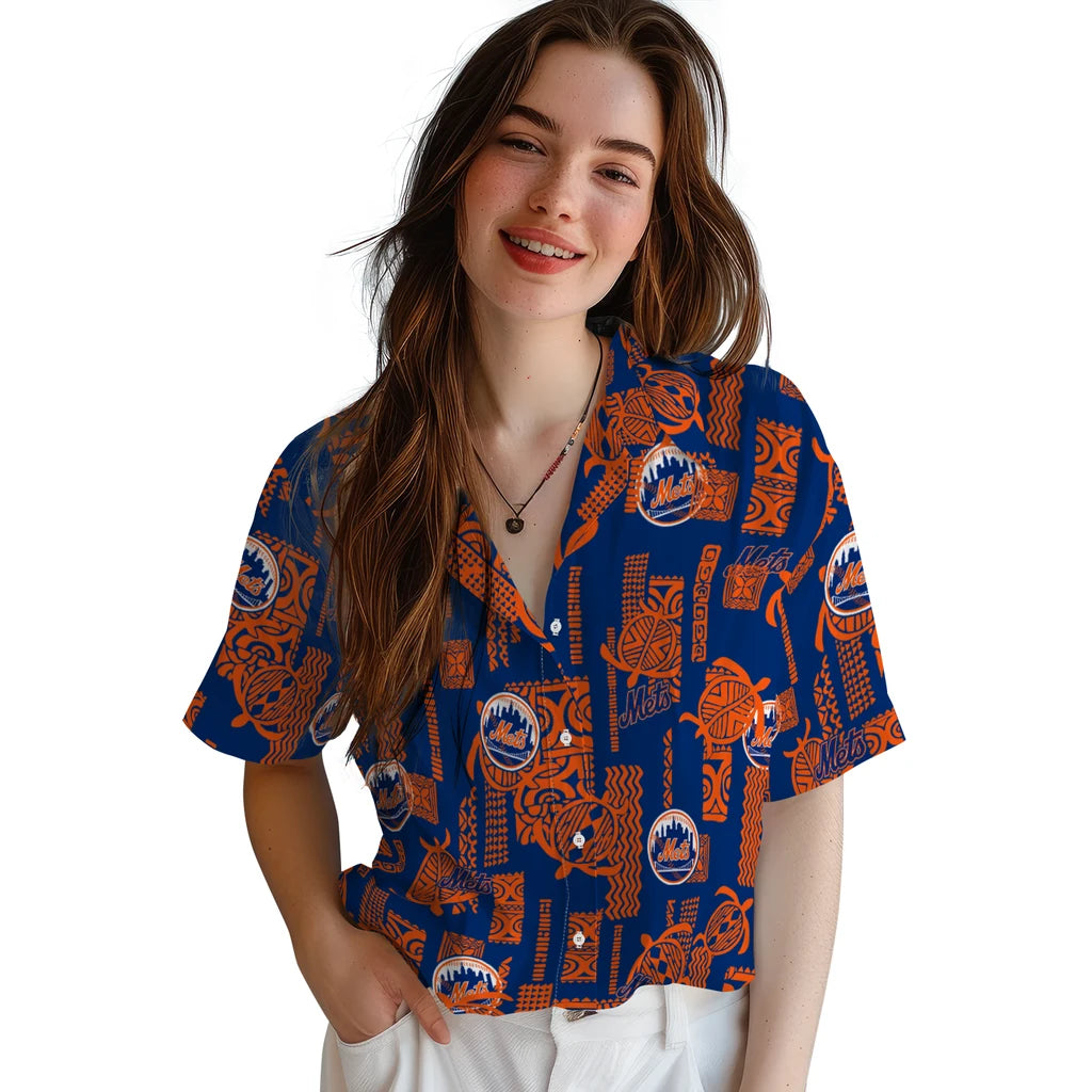 New York Mets Hawaiian Shirt - Turtle Lines | Hula Hawaiian Shirts