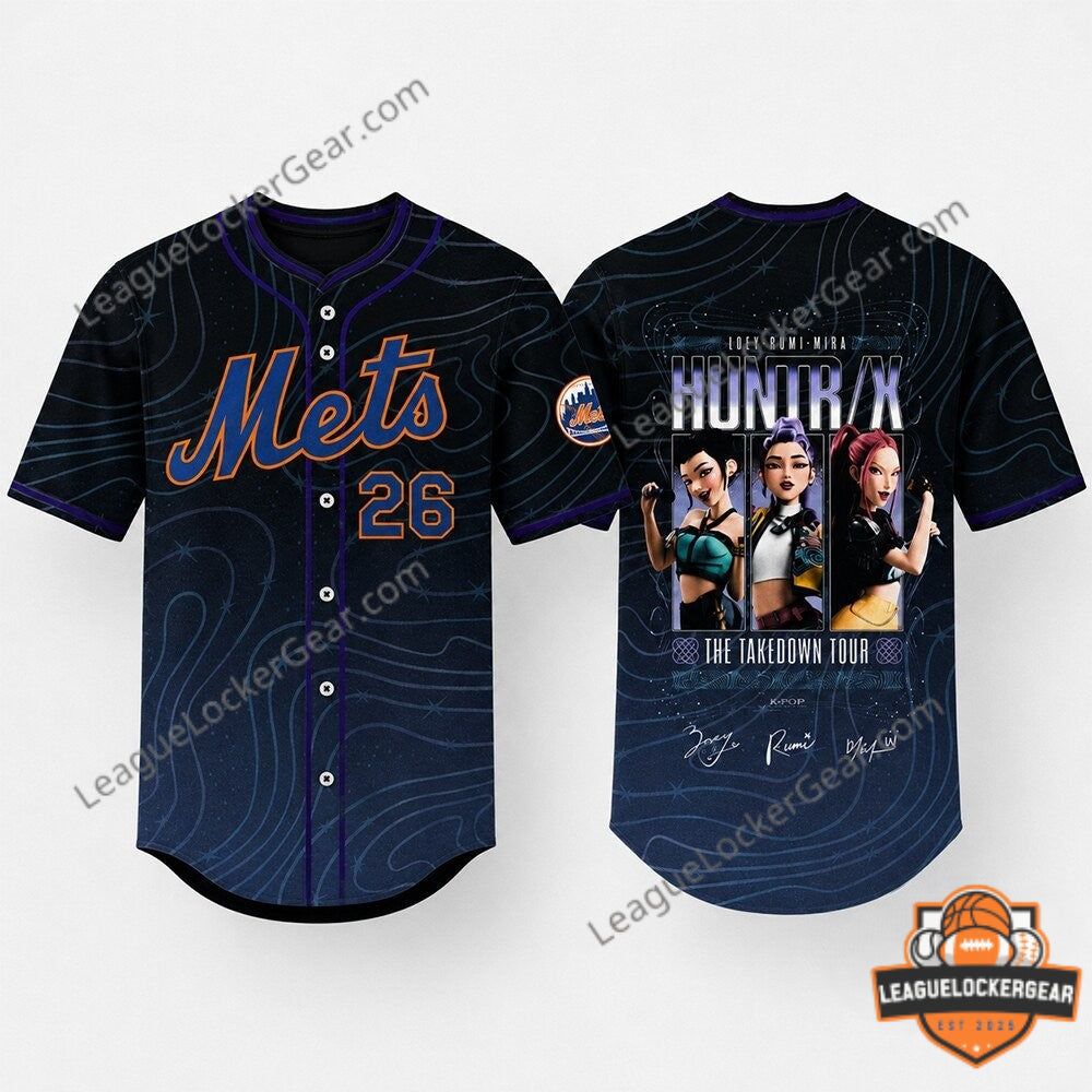 New York Mets HUNTR/X The Takedown Tour K-POP Baseball Jersey - LeagueLockerGear