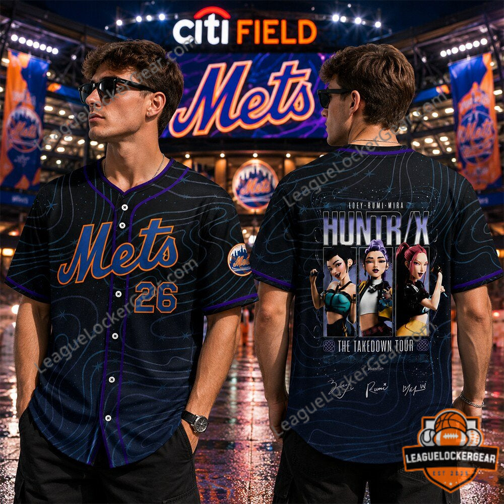 New York Mets HUNTR/X The Takedown Tour K-POP Baseball Jersey - LeagueLockerGear