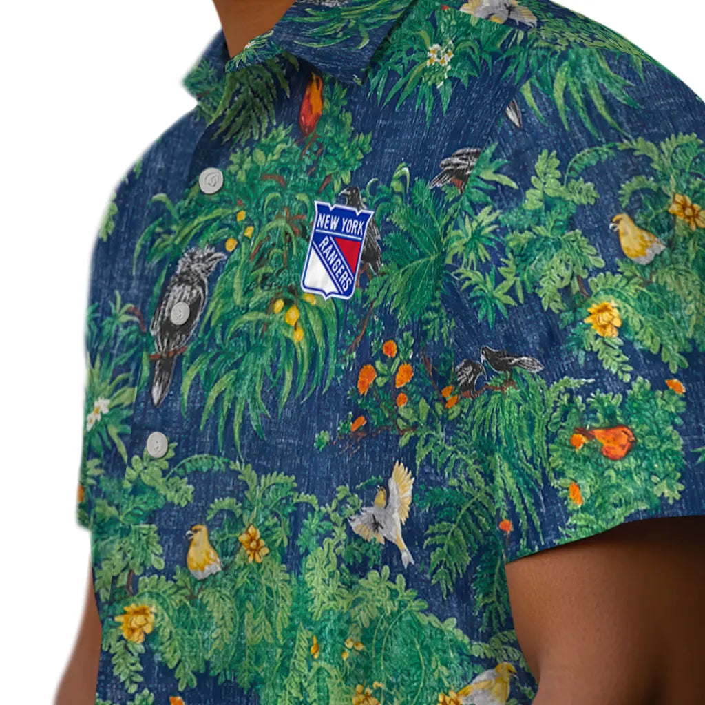 New York Rangers Hawaiian Shirt - Bird Canopy | Hula Hawaiian Shirts
