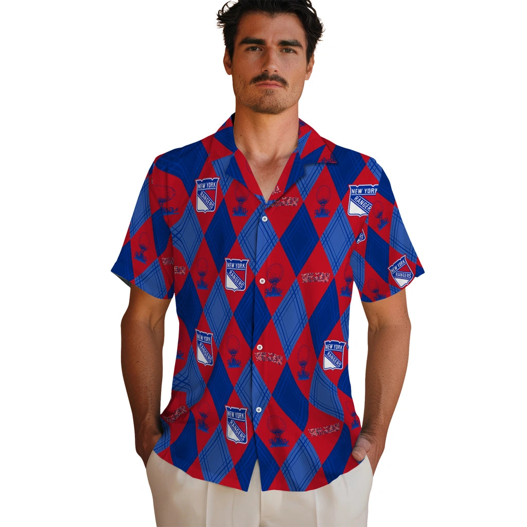 New York Rangers Hawaiian Shirt - Golfing Plaid | Hula Hawaiian Shirts