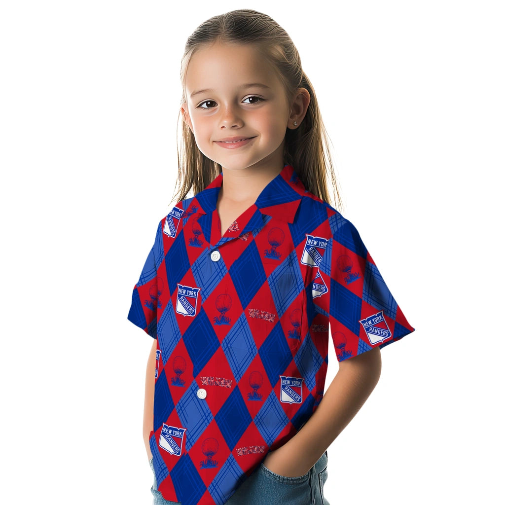 New York Rangers Hawaiian Shirt - Golfing Plaid | Hula Hawaiian Shirts