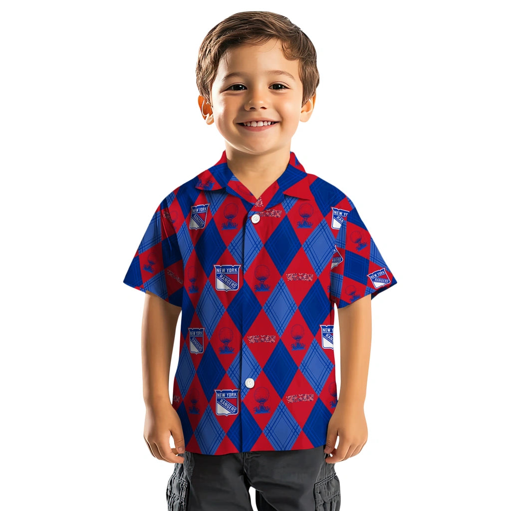 New York Rangers Hawaiian Shirt - Golfing Plaid | Hula Hawaiian Shirts