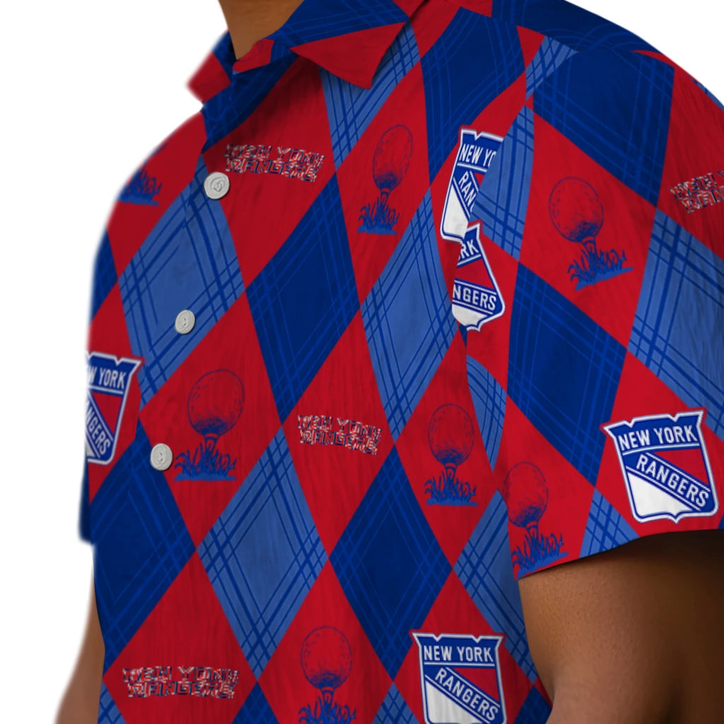 New York Rangers Hawaiian Shirt - Golfing Plaid | Hula Hawaiian Shirts