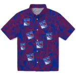 New York Rangers Hawaiian Shirt - Leaf Outline | Hula Hawaiian Shirts
