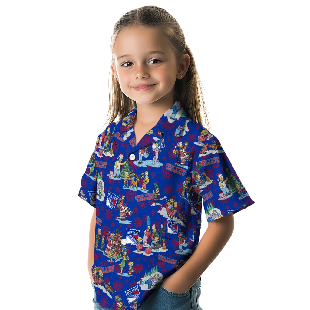 New York Rangers Hawaiian Shirt - Simpsons Christmas | Hula Hawaiian Shirts