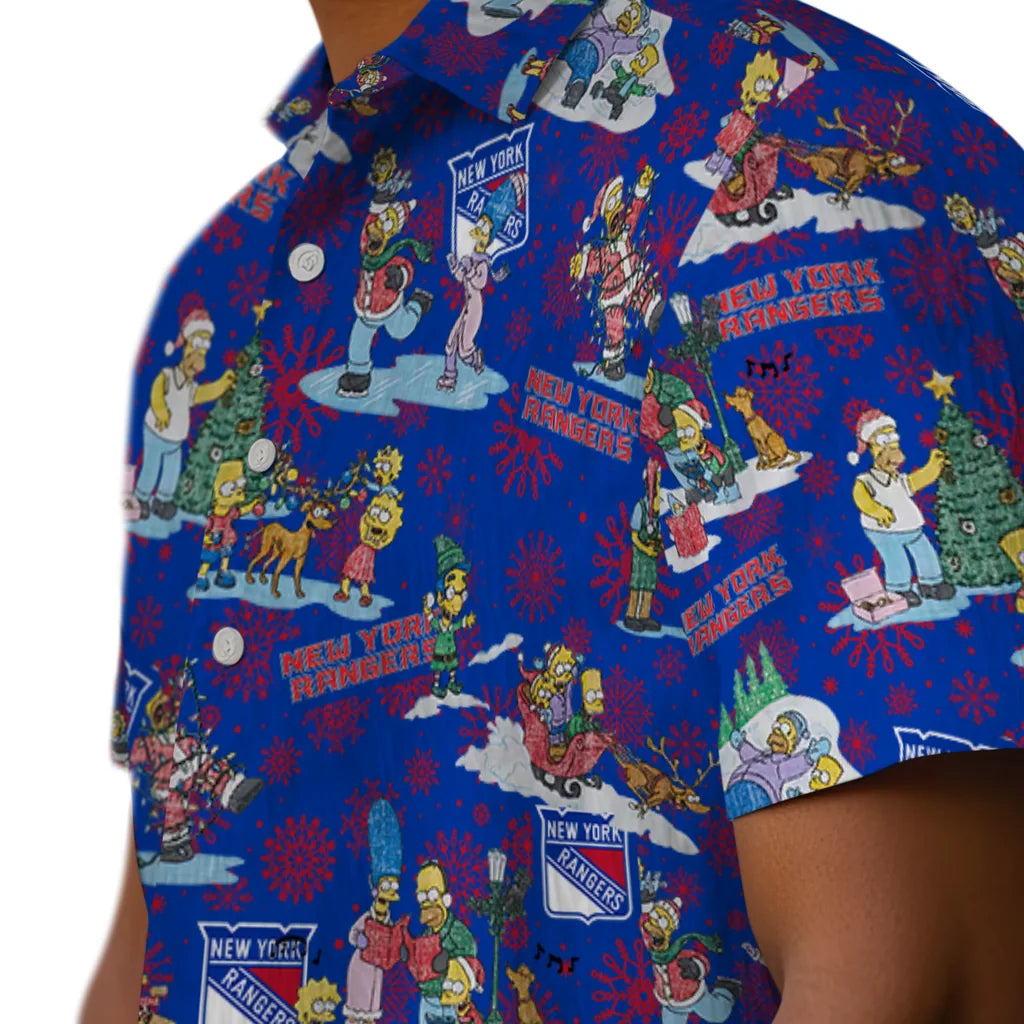 New York Rangers Hawaiian Shirt - Simpsons Christmas | Hula Hawaiian Shirts