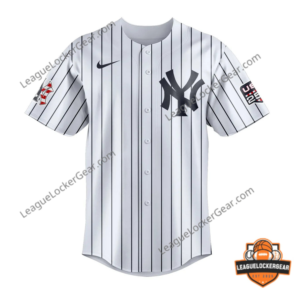 New York Yankees 4th of July 2024 Custom Baseball Jersey - LeagueLockerGear