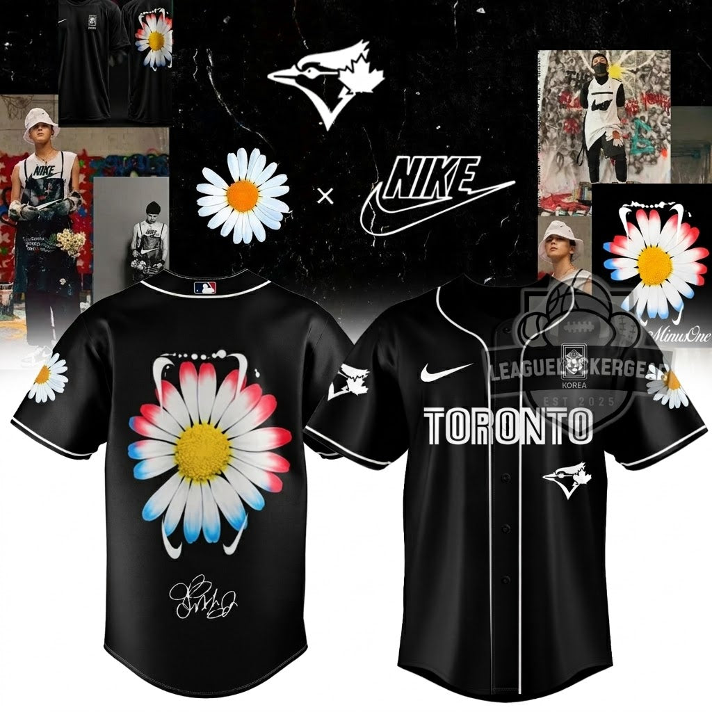 New York Yankees G-DRAGON Daisy Flower Baseball Jersey - LeagueLockerGear