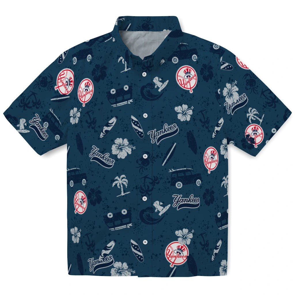 New York Yankees Hawaiian Shirt - Beach Vibe | Hula Hawaiian Shirts
