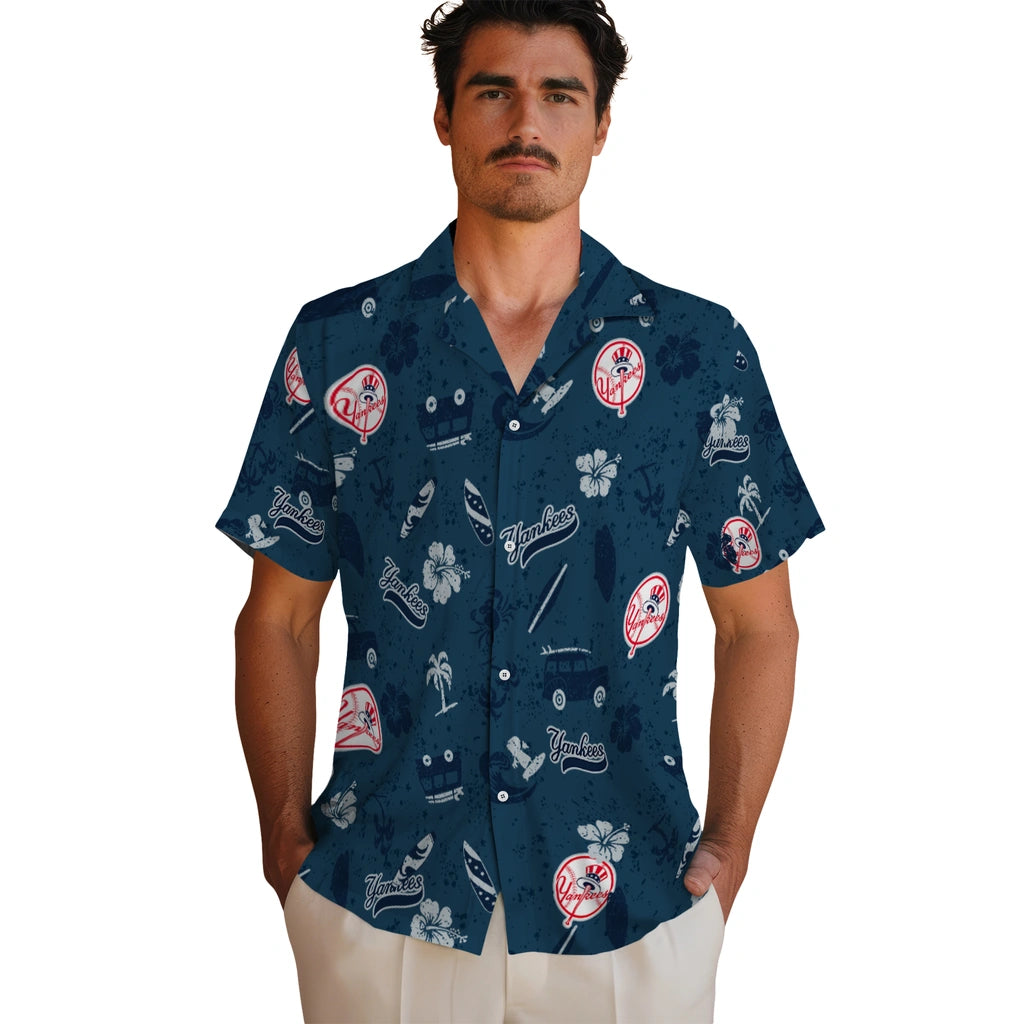 New York Yankees Hawaiian Shirt - Beach Vibe | Hula Hawaiian Shirts