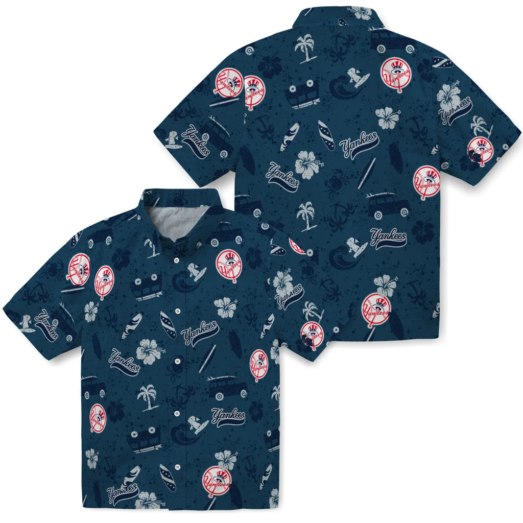 New York Yankees Hawaiian Shirt - Beach Vibe | Hula Hawaiian Shirts