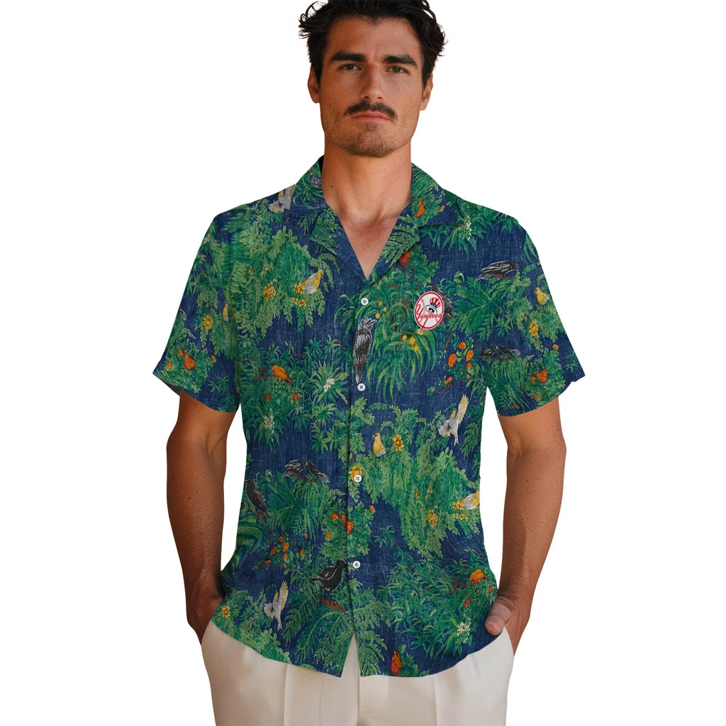 New York Yankees Hawaiian Shirt - Bird Canopy | Hula Hawaiian Shirts