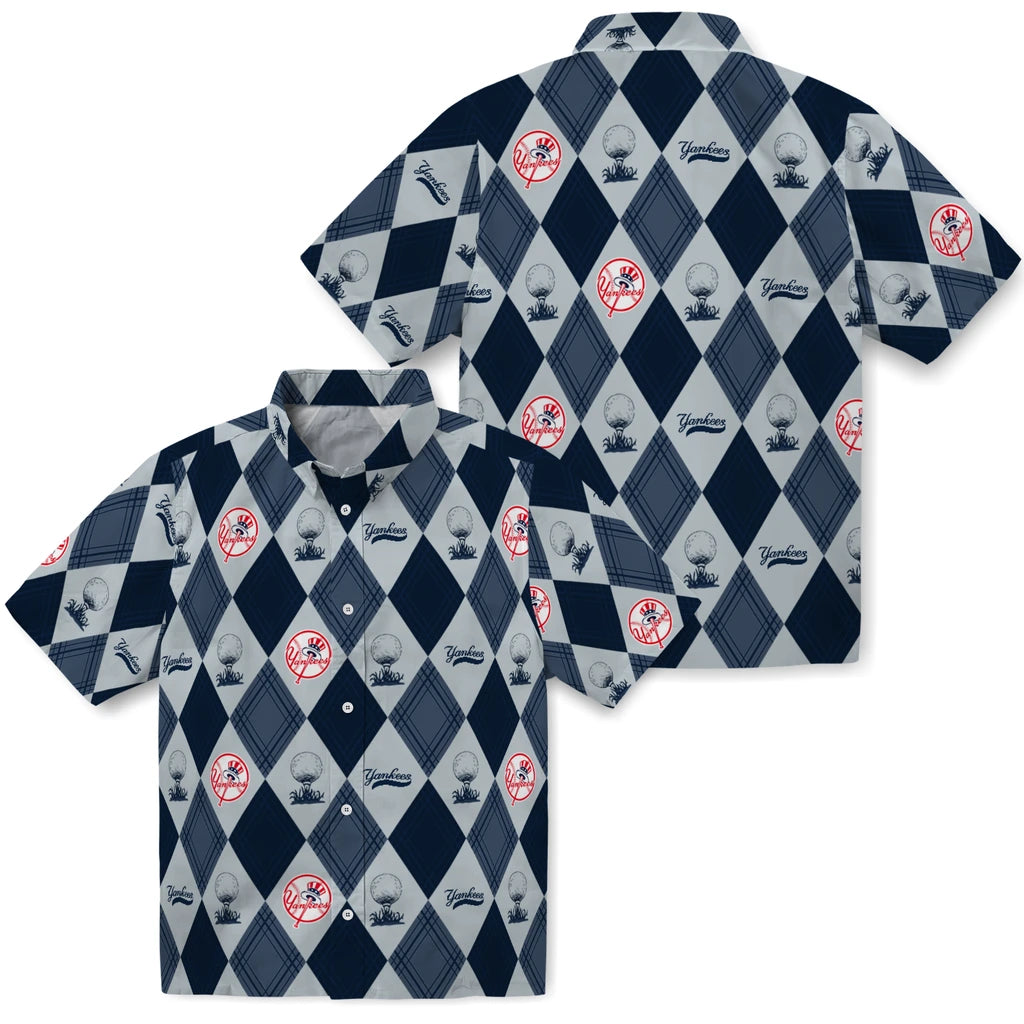 New York Yankees Hawaiian Shirt - Golfing Plaid | Hula Hawaiian Shirts