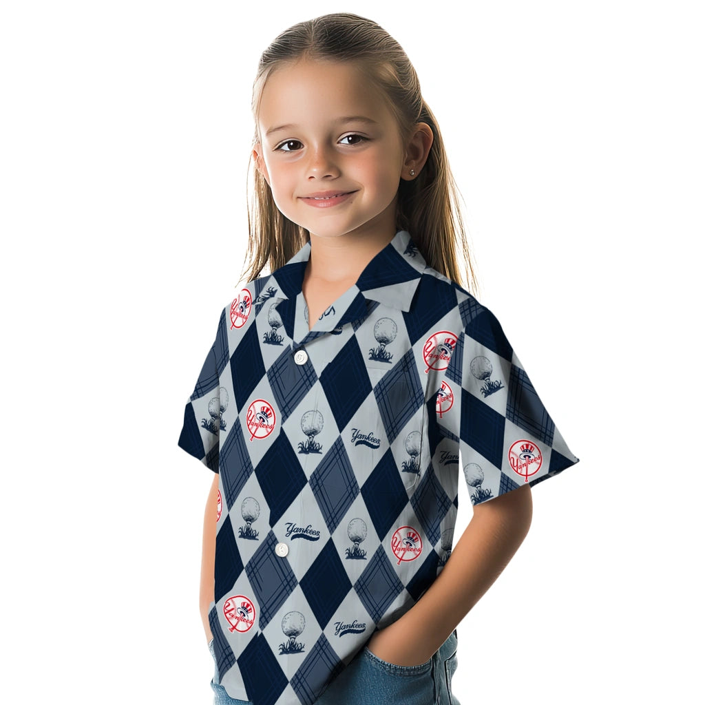 New York Yankees Hawaiian Shirt - Golfing Plaid | Hula Hawaiian Shirts