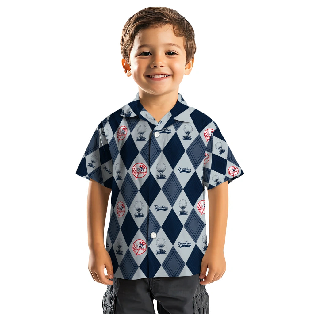 New York Yankees Hawaiian Shirt - Golfing Plaid | Hula Hawaiian Shirts