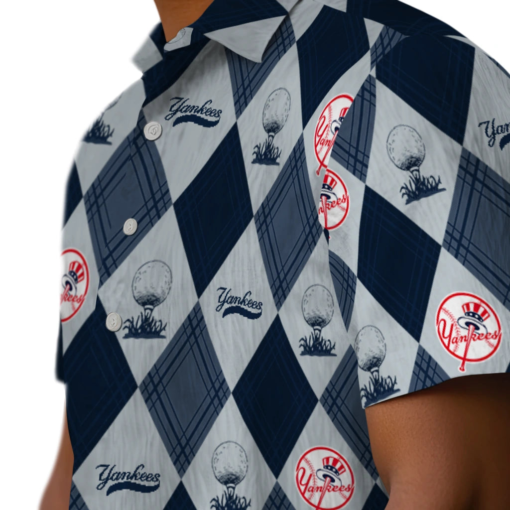 New York Yankees Hawaiian Shirt - Golfing Plaid | Hula Hawaiian Shirts