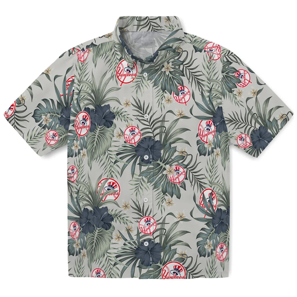 New York Yankees Hawaiian Shirt - Hibiscus Designs | Hula Hawaiian Shirts