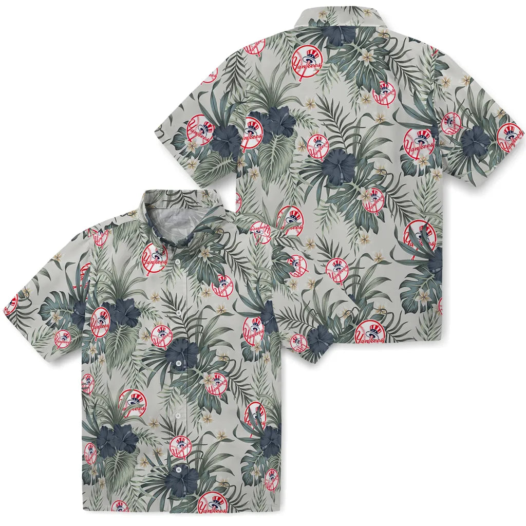 New York Yankees Hawaiian Shirt - Hibiscus Designs | Hula Hawaiian Shirts
