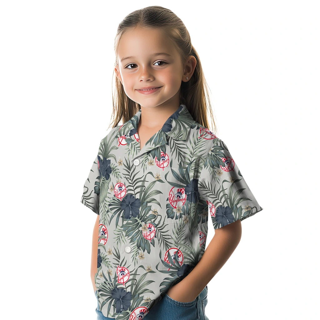 New York Yankees Hawaiian Shirt - Hibiscus Designs | Hula Hawaiian Shirts