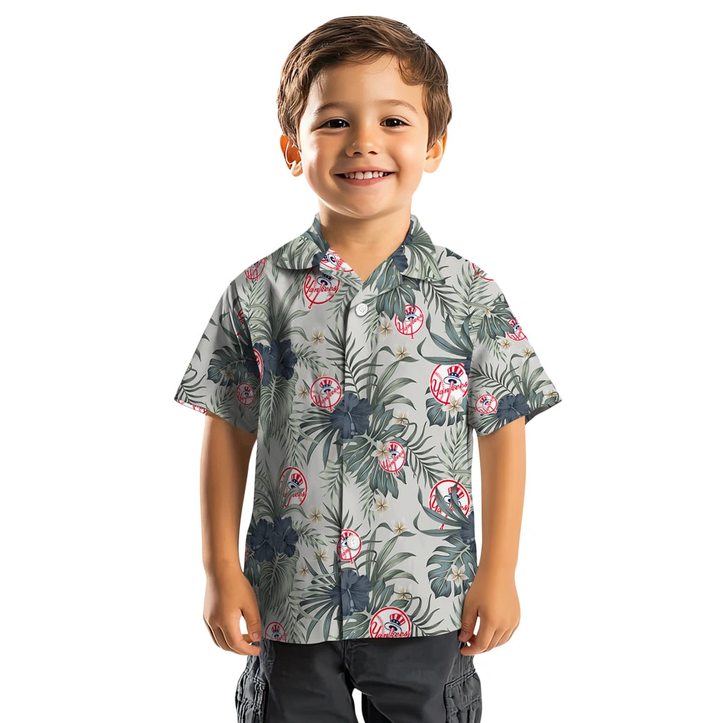 New York Yankees Hawaiian Shirt - Hibiscus Designs | Hula Hawaiian Shirts