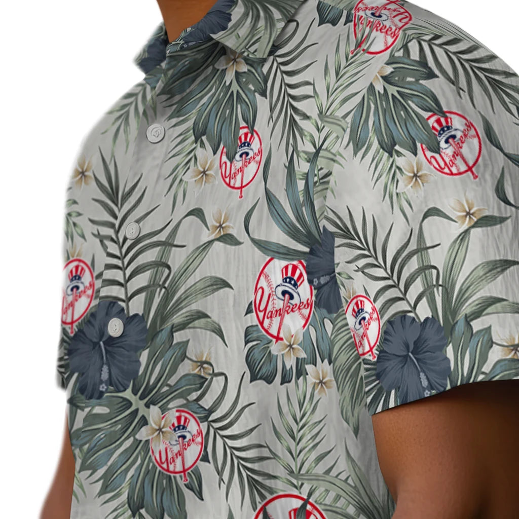 New York Yankees Hawaiian Shirt - Hibiscus Designs | Hula Hawaiian Shirts