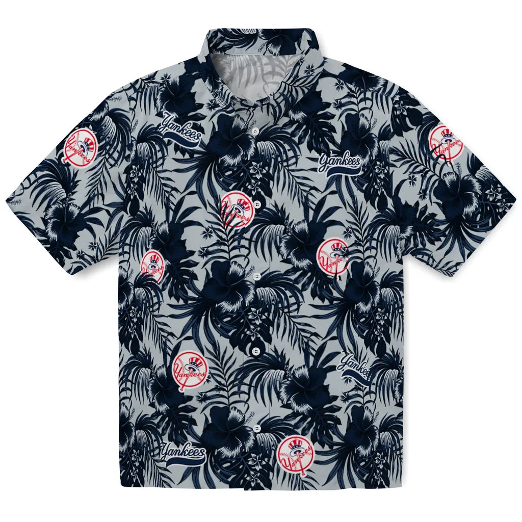New York Yankees Hawaiian Shirt - Hibiscus Exotic | Hula Hawaiian Shirts