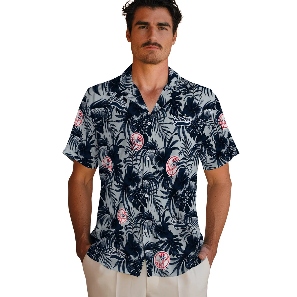 New York Yankees Hawaiian Shirt - Hibiscus Exotic | Hula Hawaiian Shirts