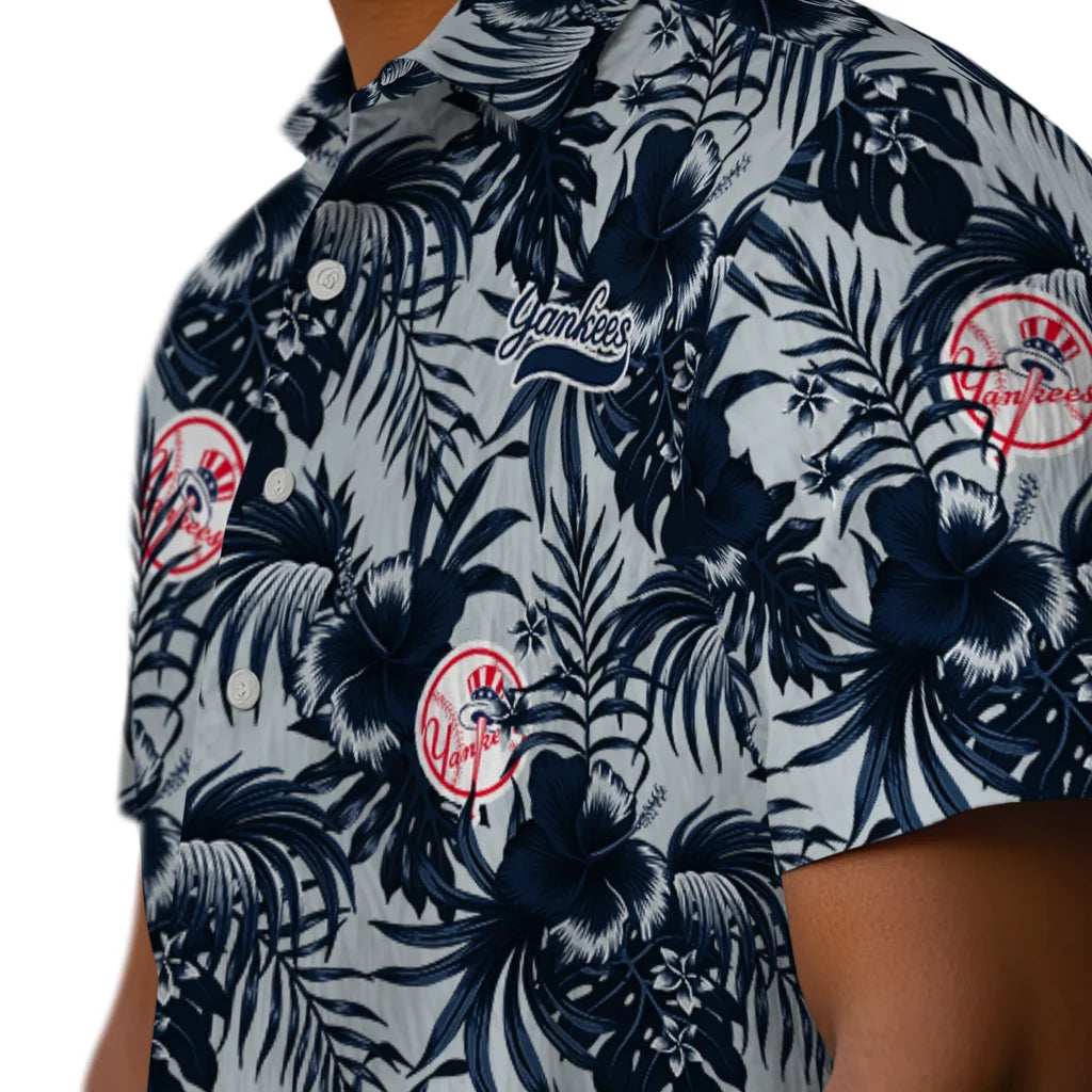 New York Yankees Hawaiian Shirt - Hibiscus Exotic | Hula Hawaiian Shirts