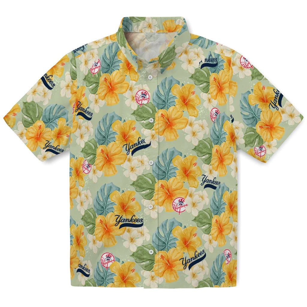 New York Yankees Hawaiian Shirt - Hibiscus Mood | Hula Hawaiian Shirts