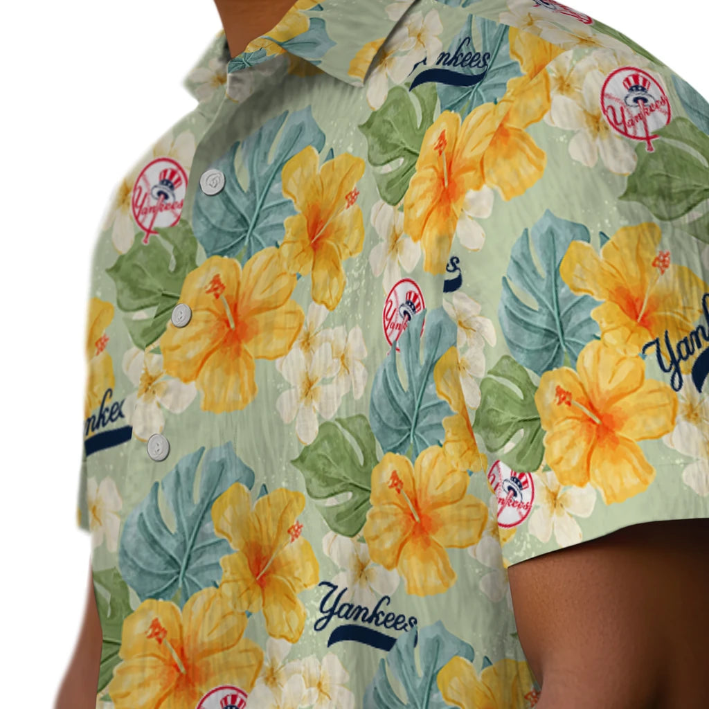 New York Yankees Hawaiian Shirt - Hibiscus Mood | Hula Hawaiian Shirts