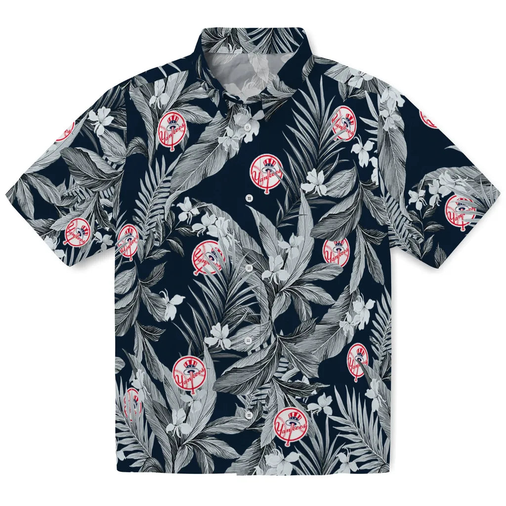 New York Yankees Hawaiian Shirt - Palm Leaves | Hula Hawaiian Shirts