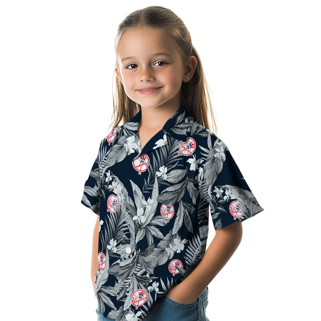 New York Yankees Hawaiian Shirt - Palm Leaves | Hula Hawaiian Shirts