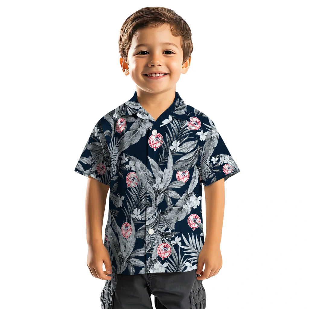 New York Yankees Hawaiian Shirt - Palm Leaves | Hula Hawaiian Shirts