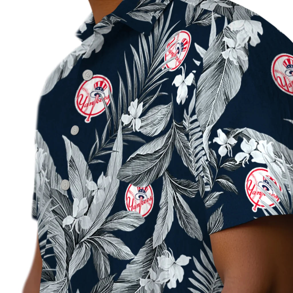 New York Yankees Hawaiian Shirt - Palm Leaves | Hula Hawaiian Shirts