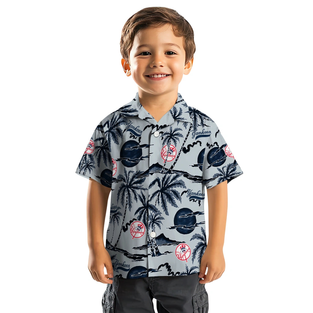 New York Yankees Hawaiian Shirt - Palm Sunset | Hula Hawaiian Shirts