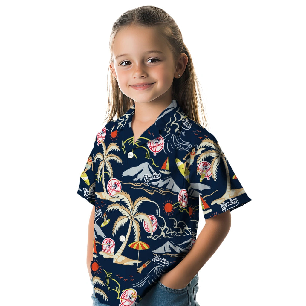 New York Yankees Hawaiian Shirt - Palm Tree Island | Hula Hawaiian Shirts