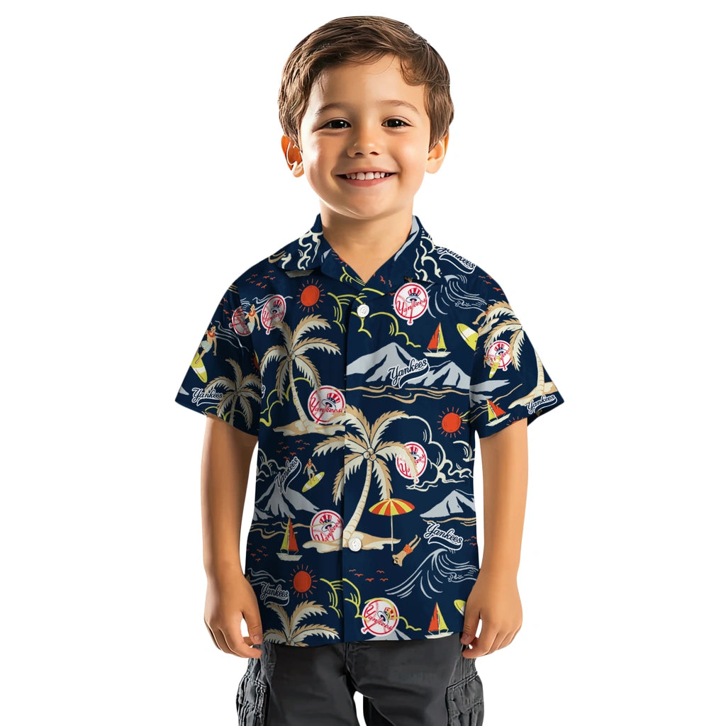 New York Yankees Hawaiian Shirt - Palm Tree Island | Hula Hawaiian Shirts
