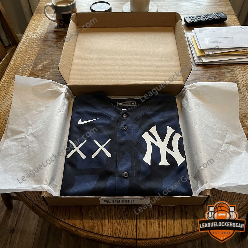 New York Yankees KAWS XX Camo Baseball Jersey - LeagueLockerGear