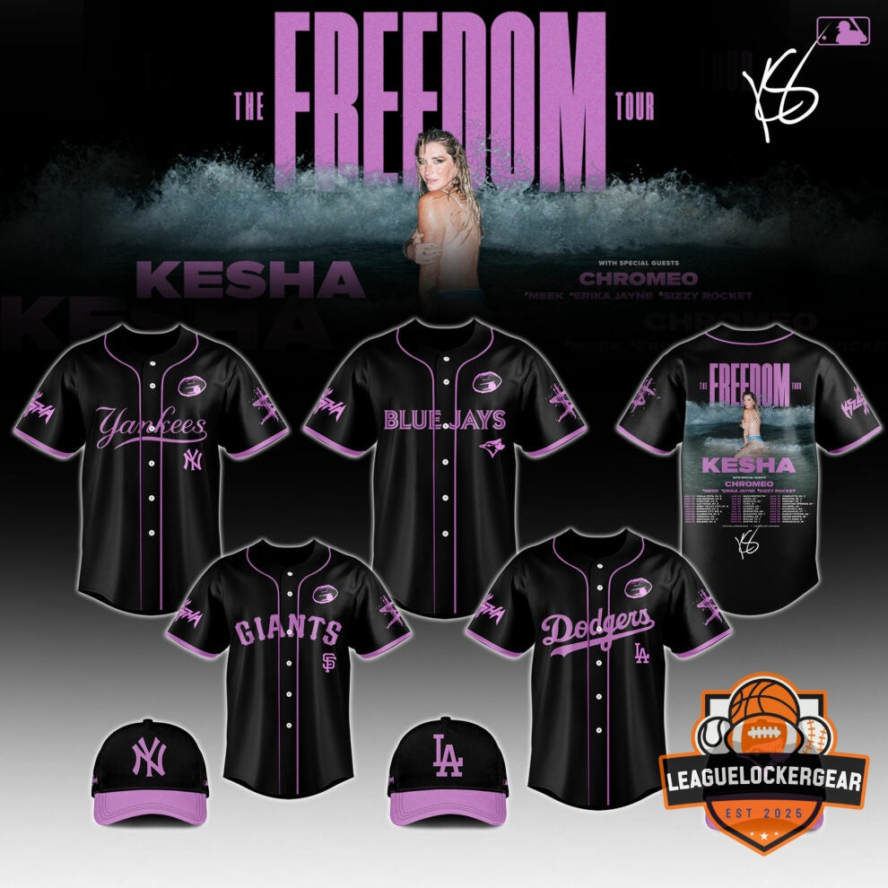 New York Yankees Kesha The Freedom Tour Baseball Jersey - LeagueLockerGear