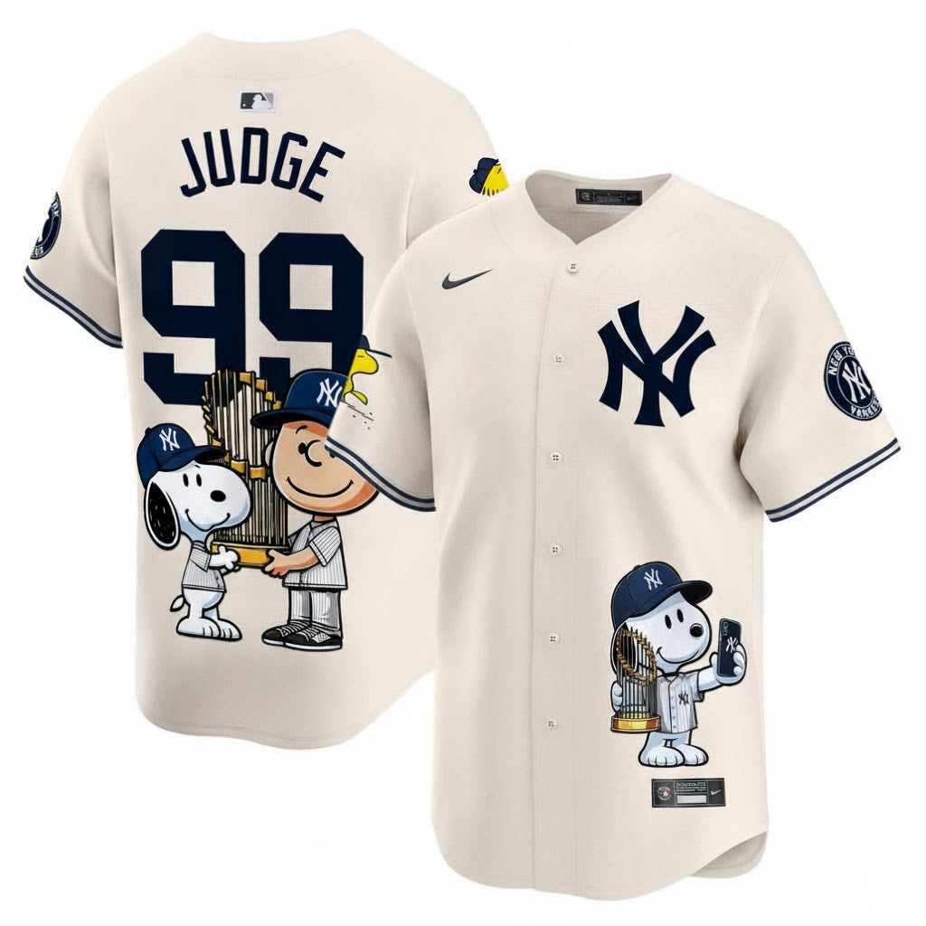New York Yankees x Peanuts Snoopy Baseball Jersey – Limited Edition Pinstripe Fan Fashion - LeagueLockerGear