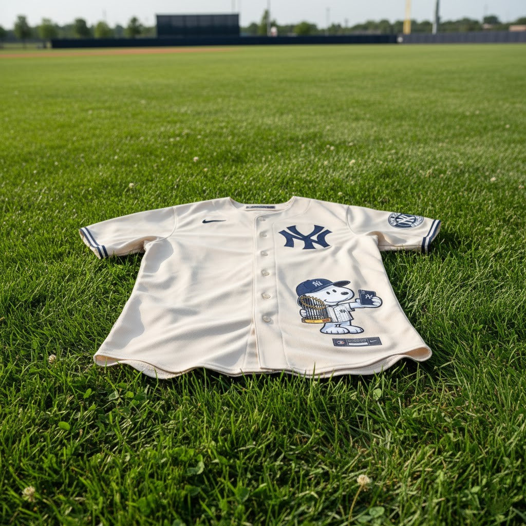 New York Yankees x Peanuts Snoopy Baseball Jersey – Limited Edition Pinstripe Fan Fashion - LeagueLockerGear